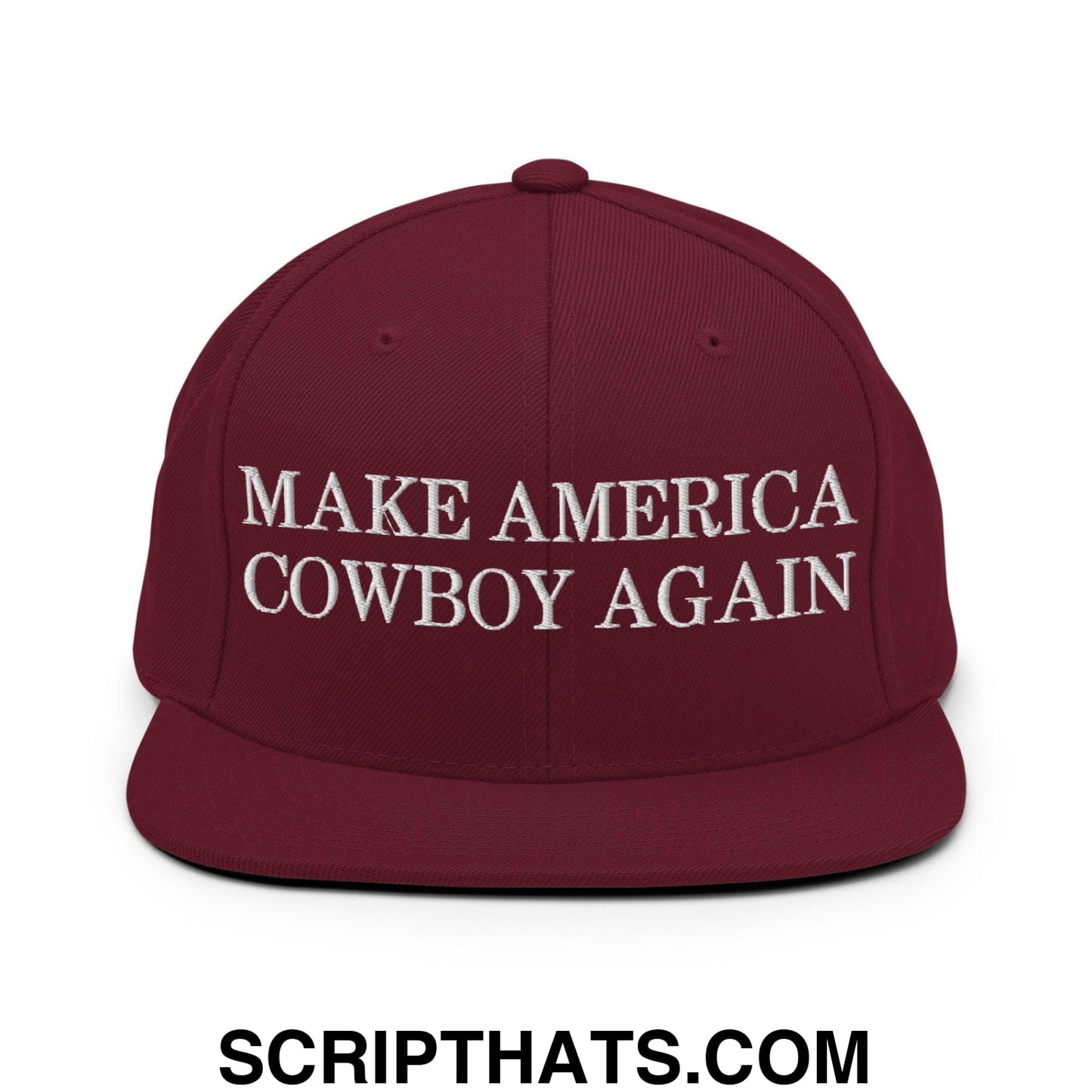 Make America Cowboy Again Snapback Hat Maroon