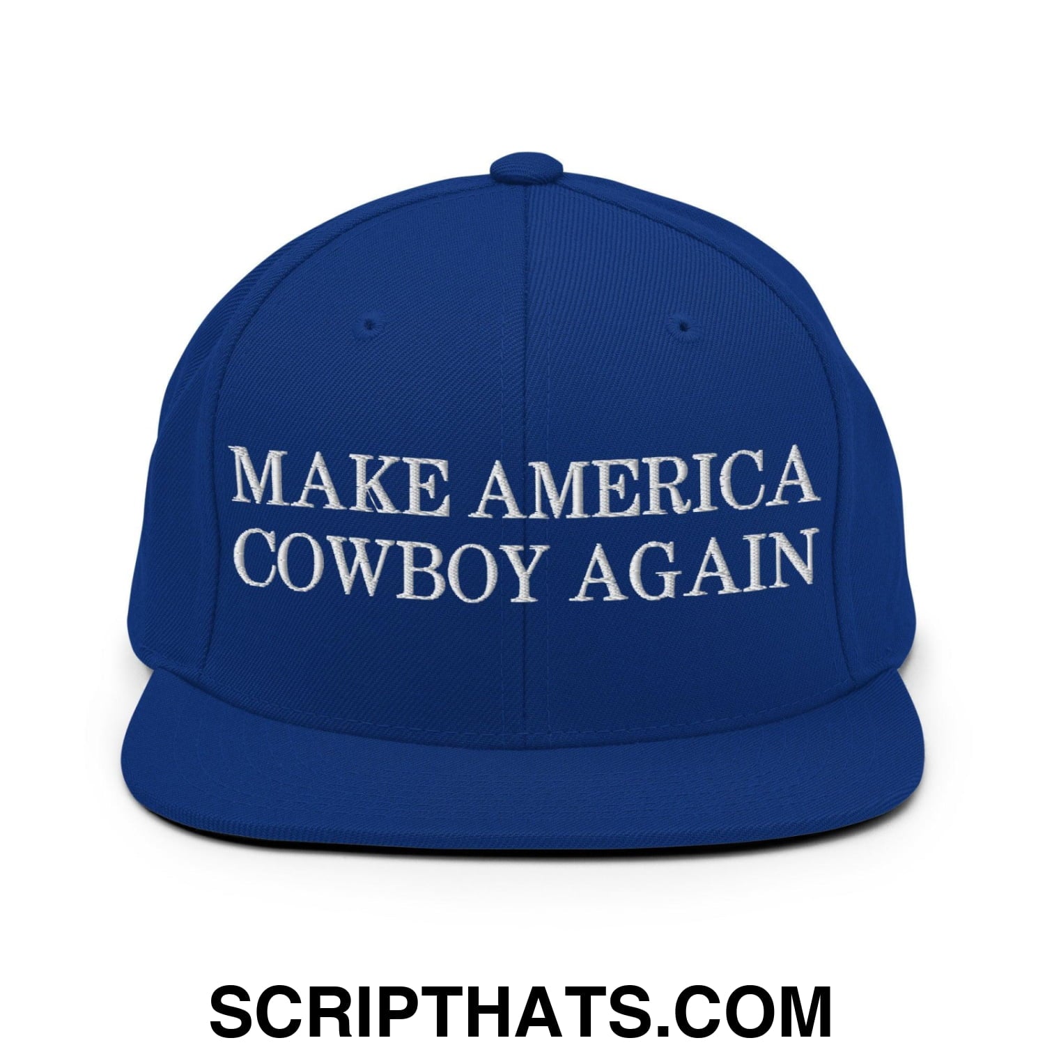 Make America Cowboy Again Snapback Hat Royal Blue