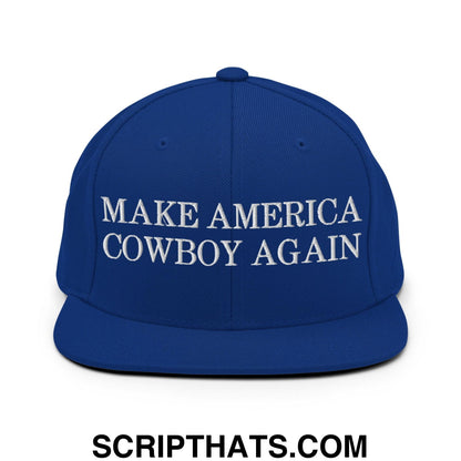 Make America Cowboy Again Snapback Hat Royal Blue