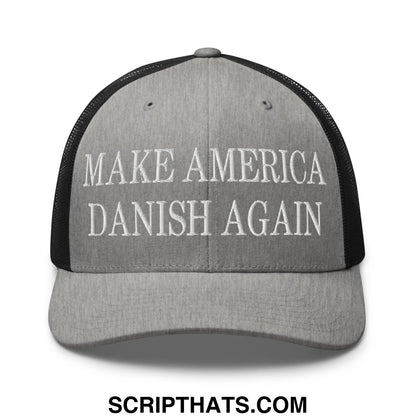 Make America Danish Again Embroidered Mesh Trucker Hat Heather Black