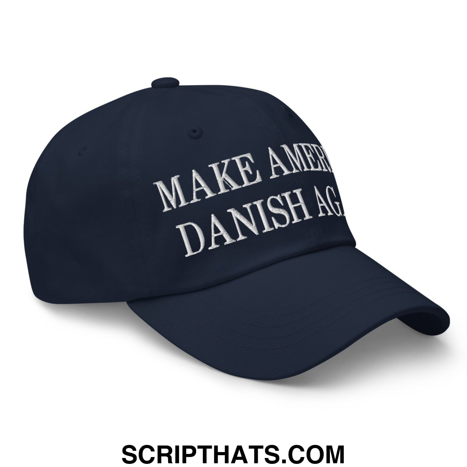 Make America Danish Again Embroidered Unstructured Dad Hat Navy