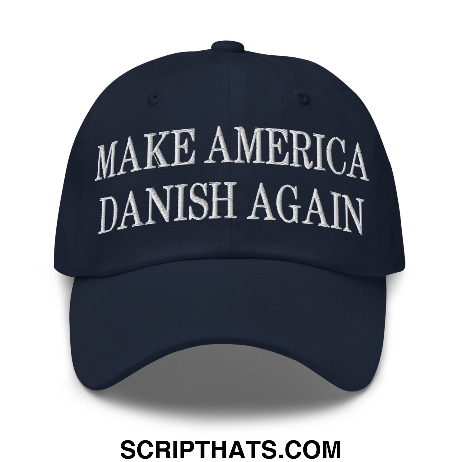 Make America Danish Again Embroidered Unstructured Dad Hat Navy