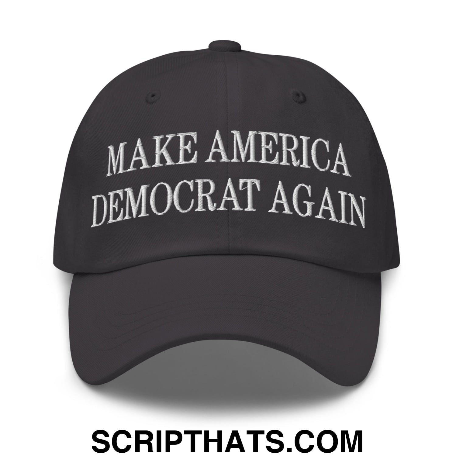 Make America Democrat Again Embroidered Unstructured Dad Hat Dark Grey