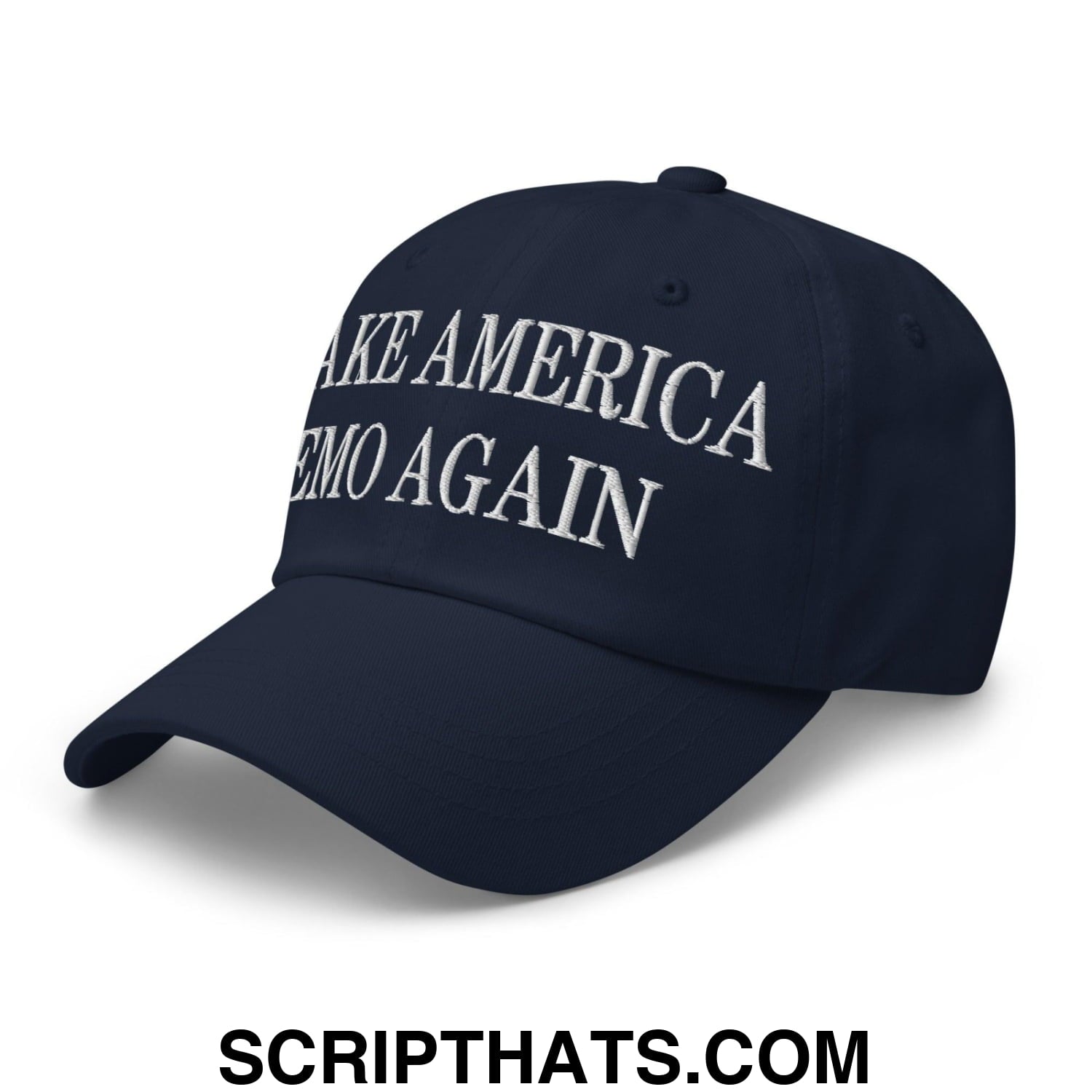 Make America Emo Again Embroidered Dad Hat Navy