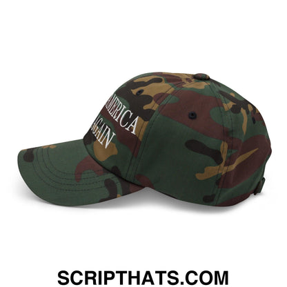 Make America Emo Again Embroidered Dad Hat Green Camo