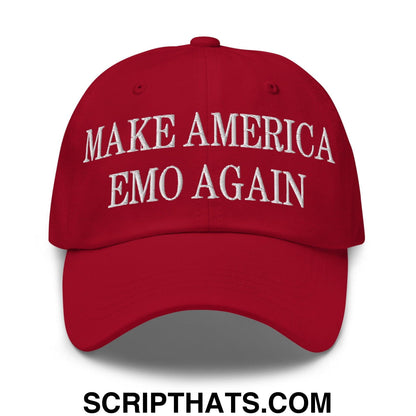 Make America Emo Again Embroidered Dad Hat Cranberry