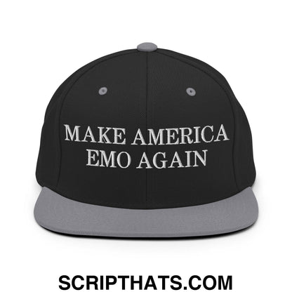 Make America Emo Again Snapback Hat Black Silver