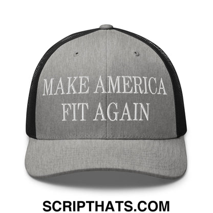 Make America Fit Again Embroidered Mesh Trucker Hat Heather Black