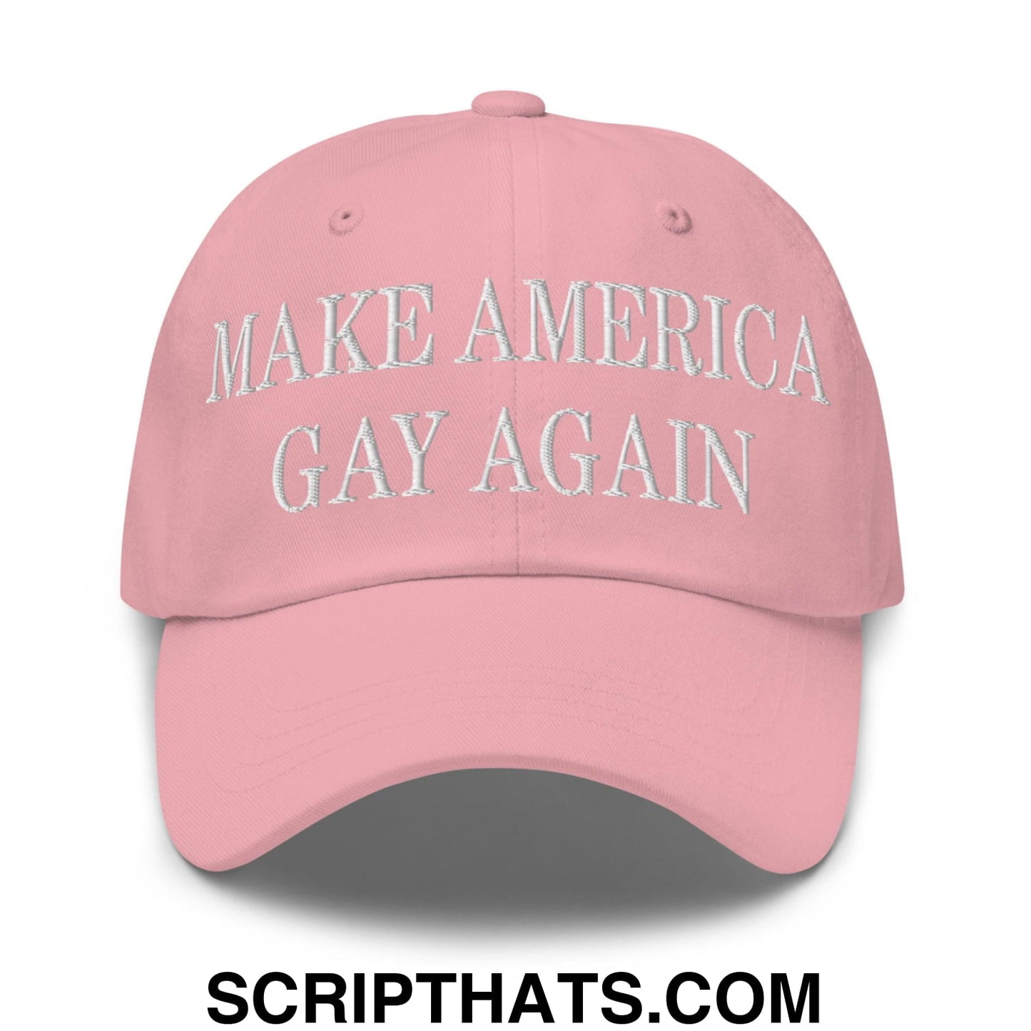 Make America Gay Again Embroidered Dad Hat Pink