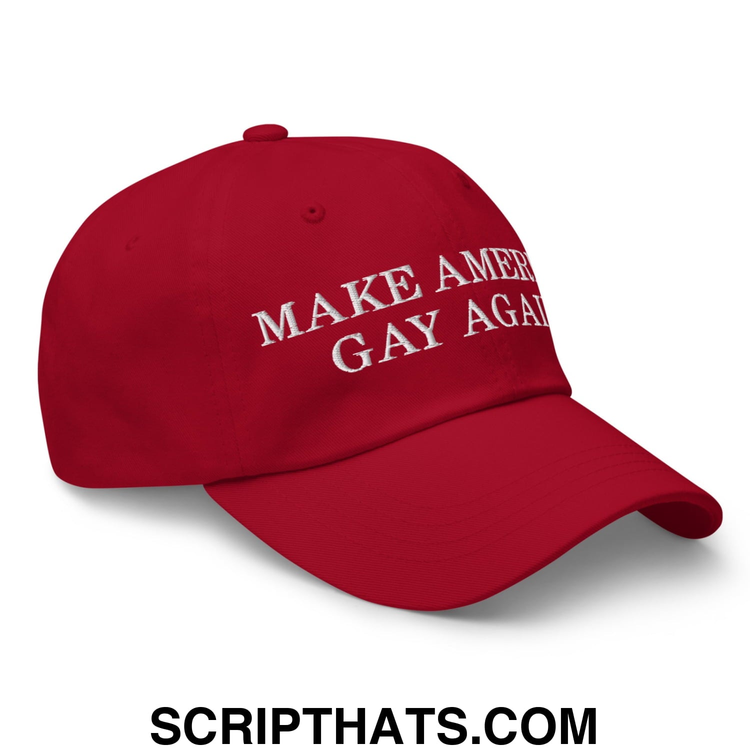 Make America Gay Again Pride MAGA Dad Hat Cranberry