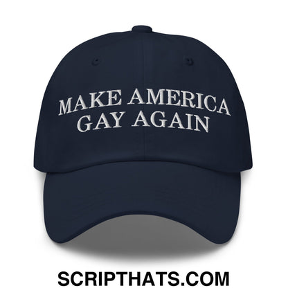 Make America Gay Again Pride MAGA Dad Hat Navy