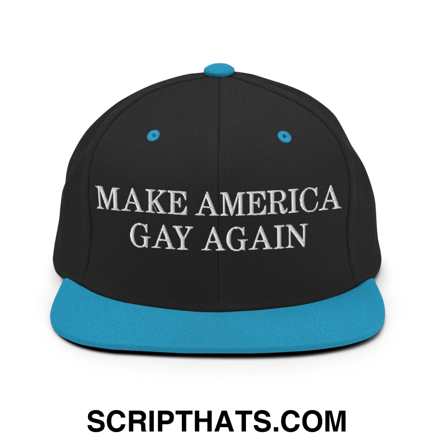 Make America Gay Again Pride MAGA Snapback Hat Black Teal