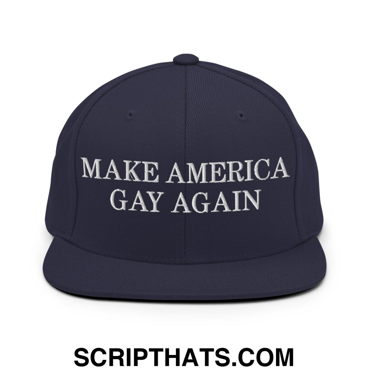 Make America Gay Again Pride MAGA Snapback Hat Navy