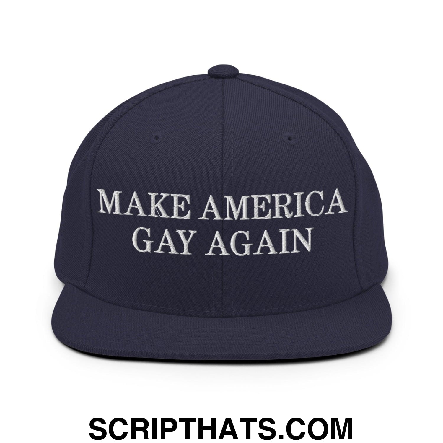 Make America Gay Again Pride MAGA Snapback Hat Navy