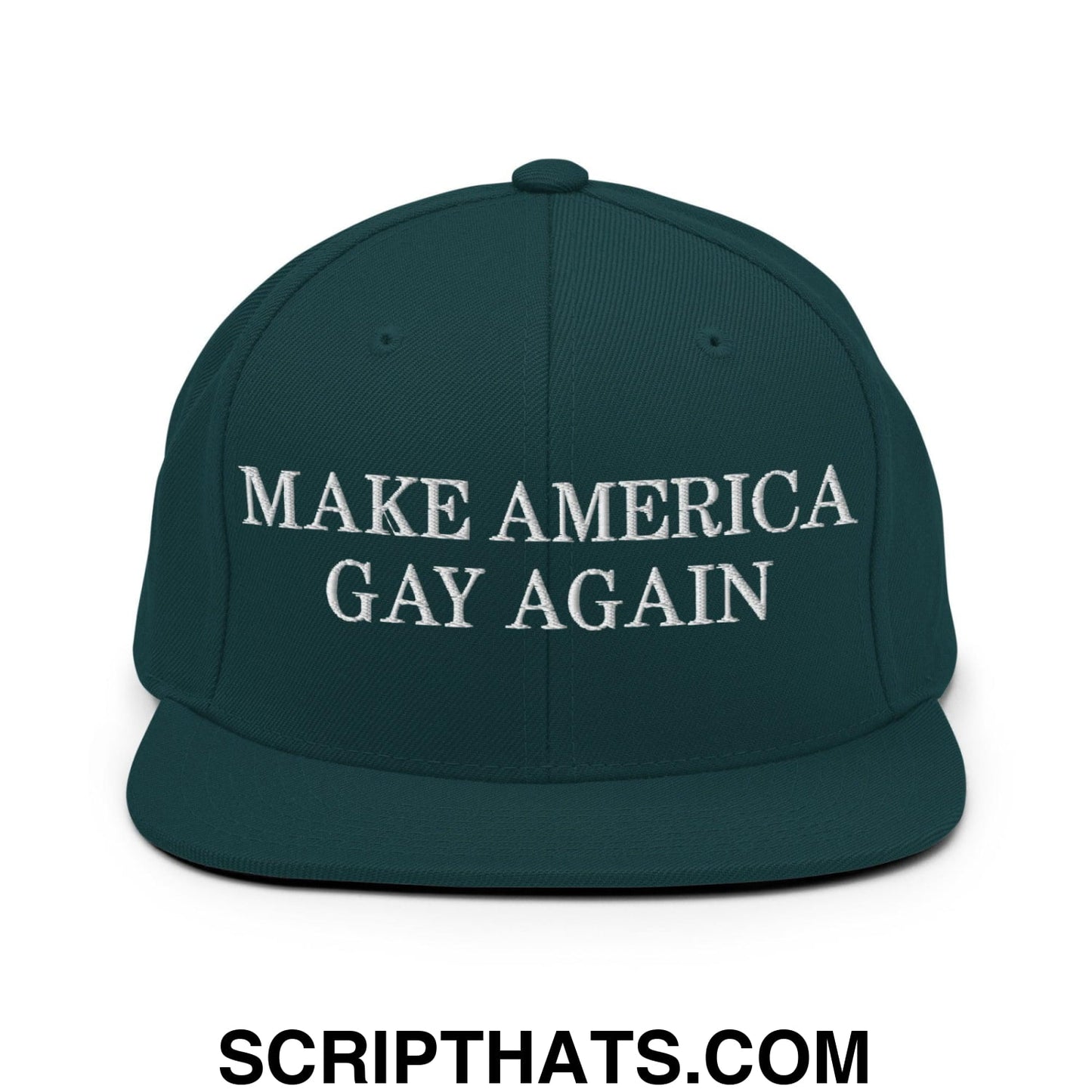 Make America Gay Again Pride MAGA Snapback Hat Spruce