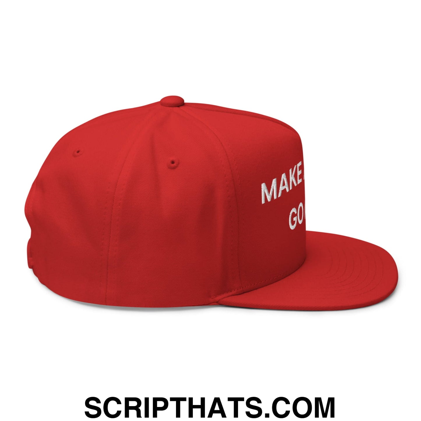 Make America Go Away Canada Flag Embroidered Flat Bill Brim 5 Panel Snapback Hat Red