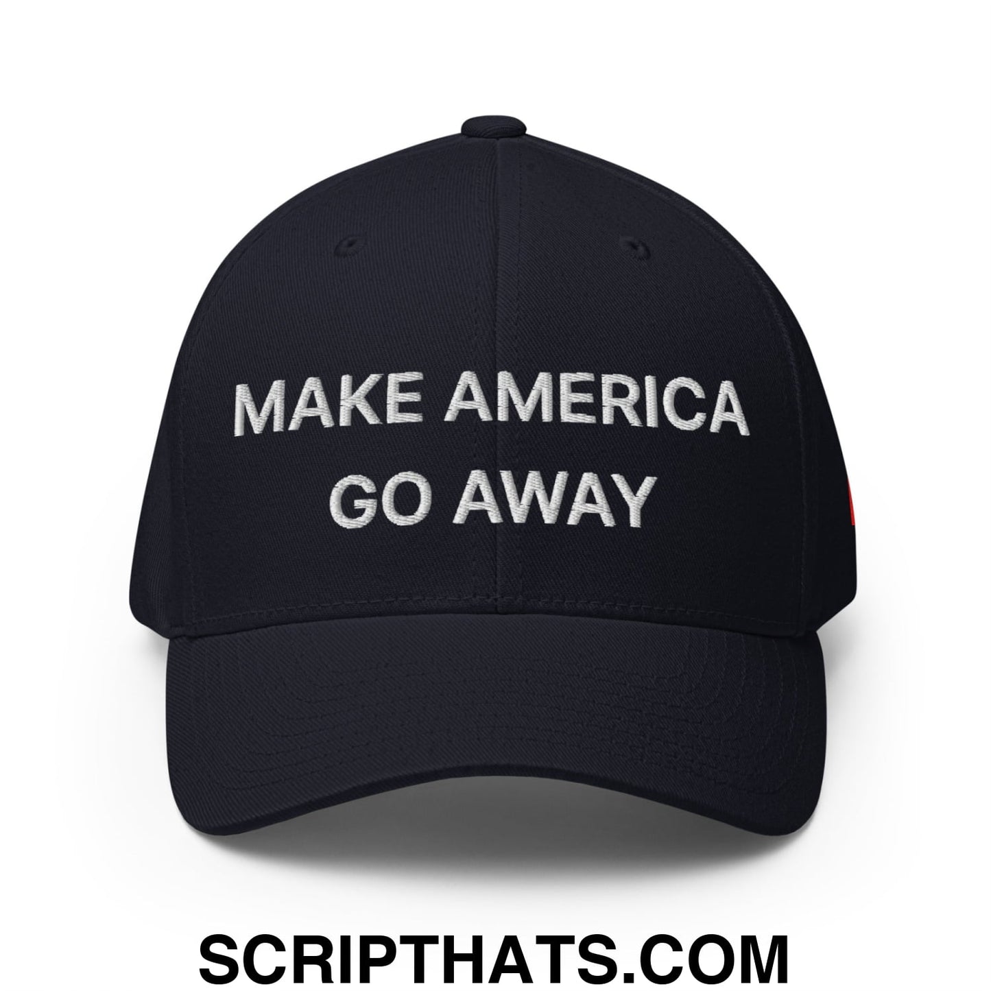Make America Go Away Canada Flag Embroidered Stretch Fit Baseball Hat Dark Navy