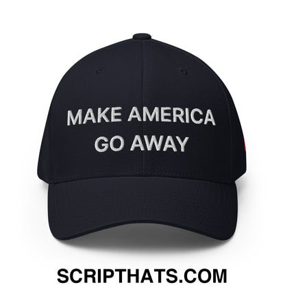 Make America Go Away Canada Flag Embroidered Stretch Fit Baseball Hat Dark Navy