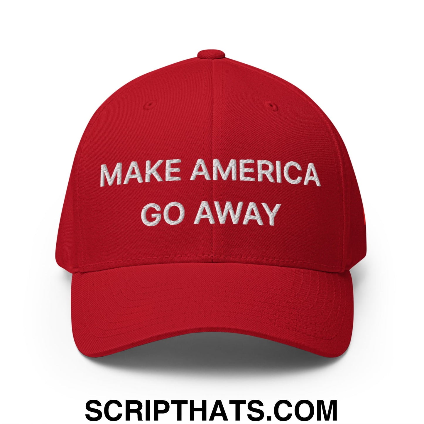 Make America Go Away Canada Flag Embroidered Stretch Fit Baseball Hat Red