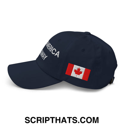 Make America Go Away Canada Flag Embroidered Unstructured Dad Hat Navy