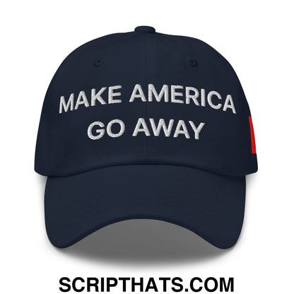 Make America Go Away Canada Flag Embroidered Unstructured Dad Hat Navy
