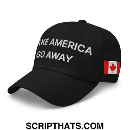 Make America Go Away Canada Flag Embroidered Unstructured Dad Hat Black
