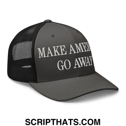 Make America Go Away Embroidered Mesh Trucker Hat Charcoal Black