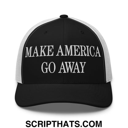 Make America Go Away Embroidered Mesh Trucker Hat Black White