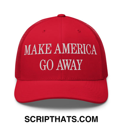 Make America Go Away Embroidered Mesh Trucker Hat Red
