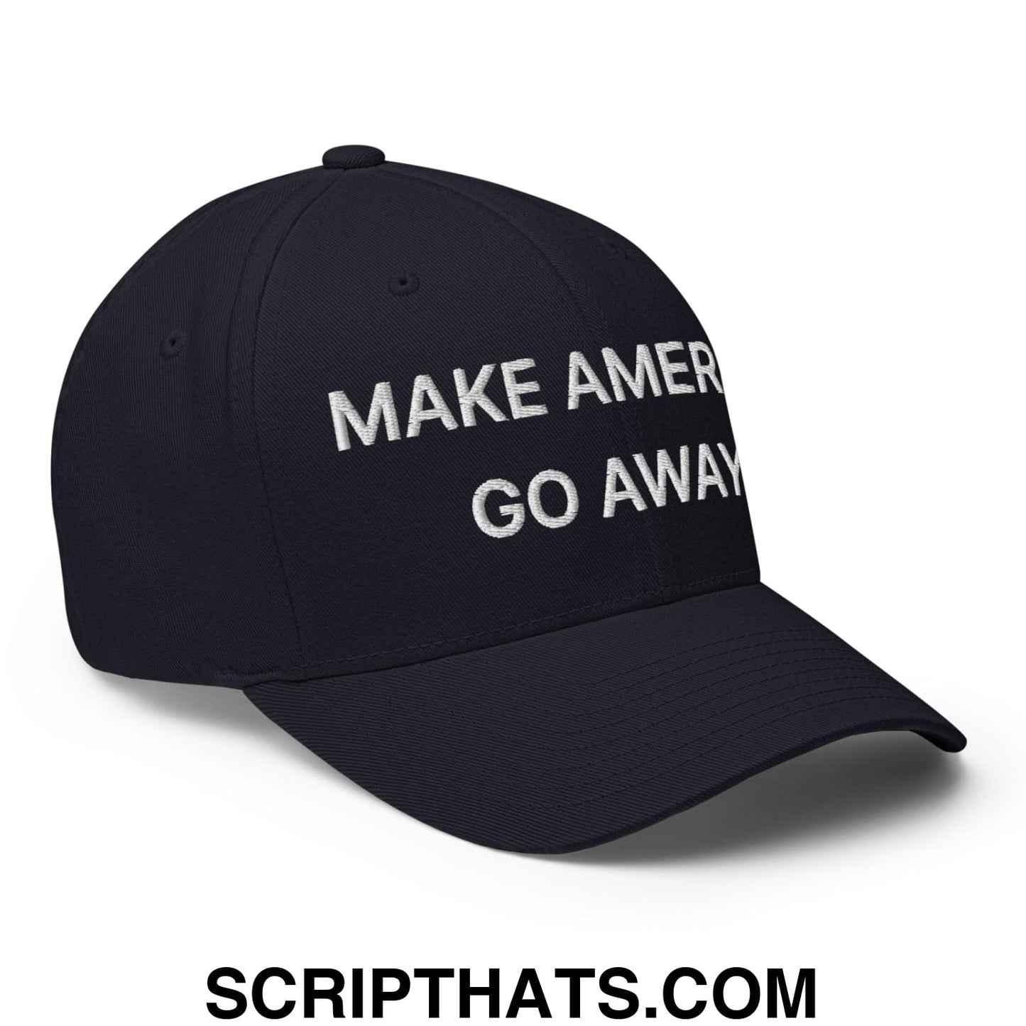 Make America Go Away Greenland Flag Embroidered Stretch Fit Baseball Hat Dark Navy