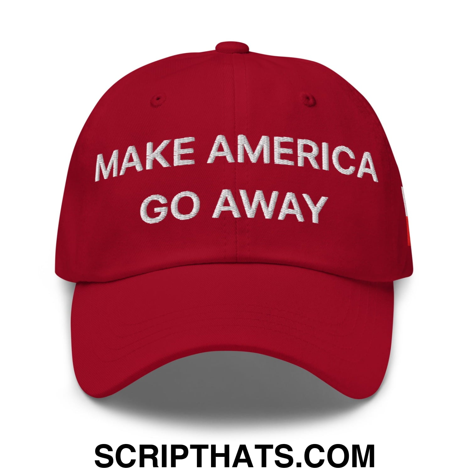 Make America Go Away Greenland Flag Embroidered Unstructured Dad Hat Cranberry