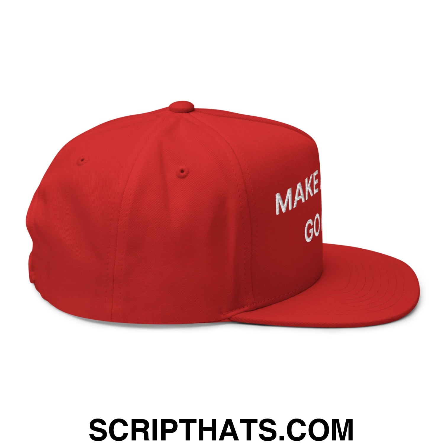 Make America Go Away Iceland Flag Embroidered Flat Bill Brim 5 Panel Snapback Hat Default Title