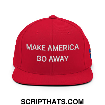 Make America Go Away Iceland Flag Embroidered Flat Bill Brim Snapback Hat Default Title
