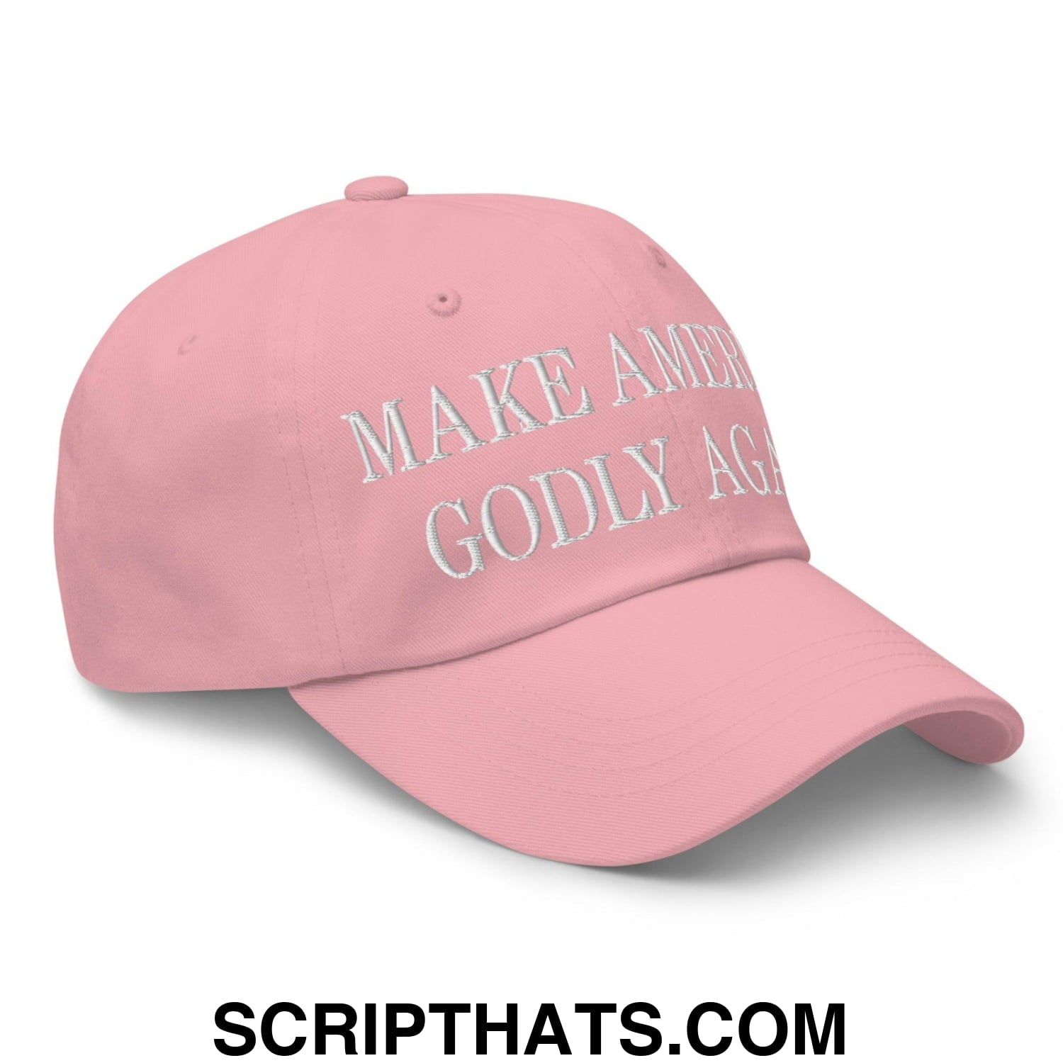 Make America Godly Again Embroidered Dad Hat Pink