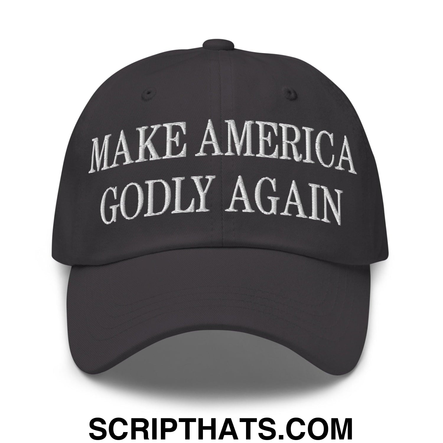 Make America Godly Again Embroidered Dad Hat Dark Grey