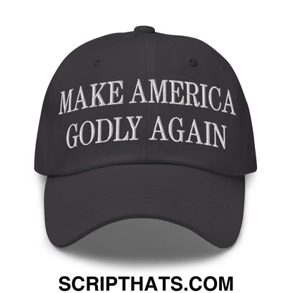 Make America Godly Again Embroidered Dad Hat Dark Grey