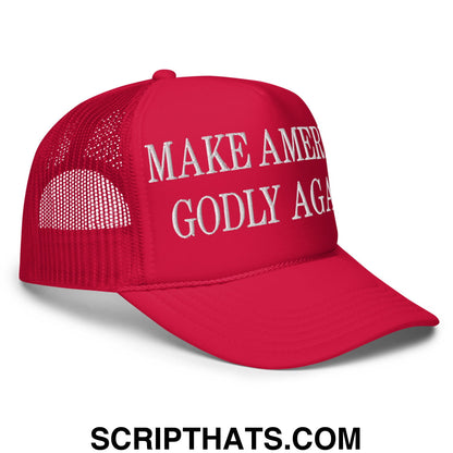 Make America Godly Again Embroidered Foam Trucker Hat Red