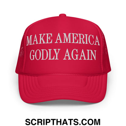 Make America Godly Again Embroidered Foam Trucker Hat Red