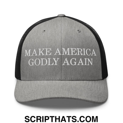 Make America Godly Again Retro Trucker Hat Heather Black