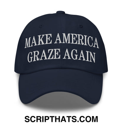 Make America Graze Again Embroidered Dad Hat Navy
