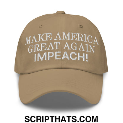 Make America Great Again MAGA Impeach! Embroidered Unstructured Dad Hat Khaki