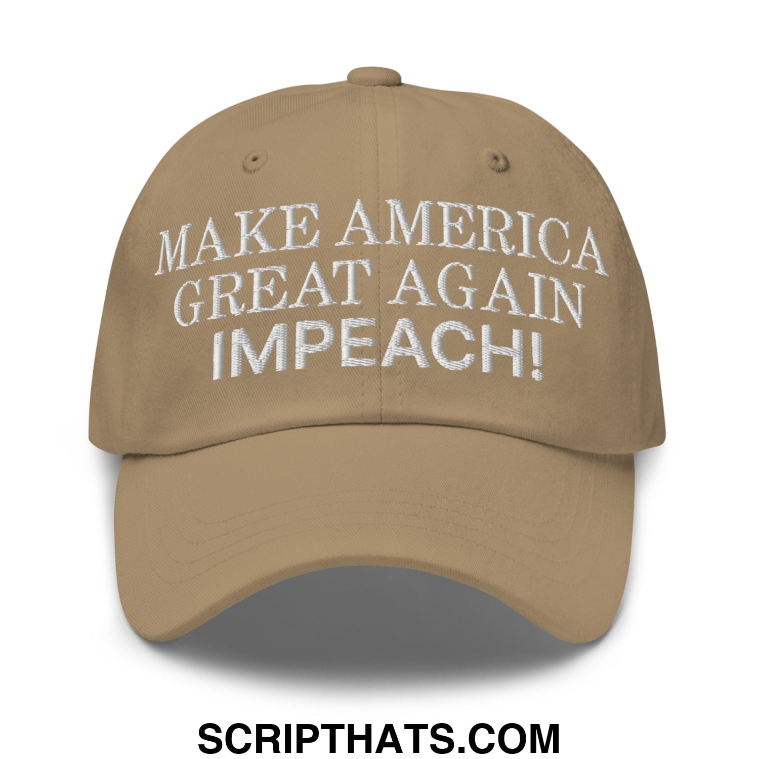 Make America Great Again MAGA Impeach! Embroidered Unstructured Dad Hat Khaki