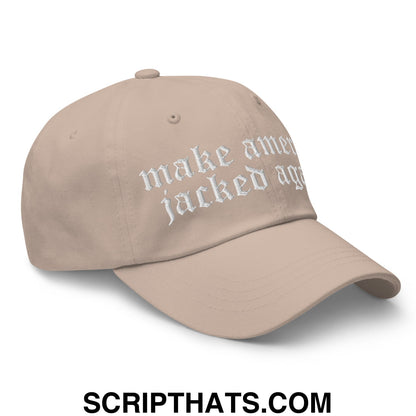Make America Jacked Again Old English Embroidered Unstructured Dad Hat Stone