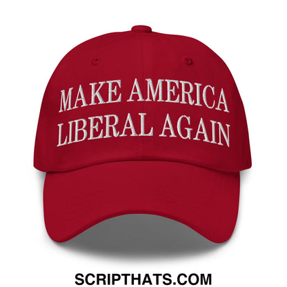 Make America Liberal Again Embroidered Unstructured Dad Hat Cranberry