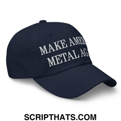 Make America Metal Again Embroidered Dad Hat Navy