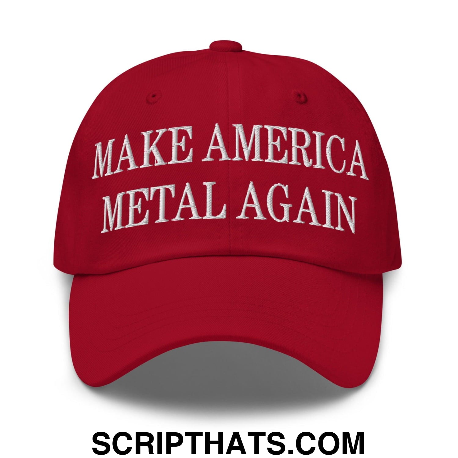 Make America Metal Again Embroidered Dad Hat Cranberry