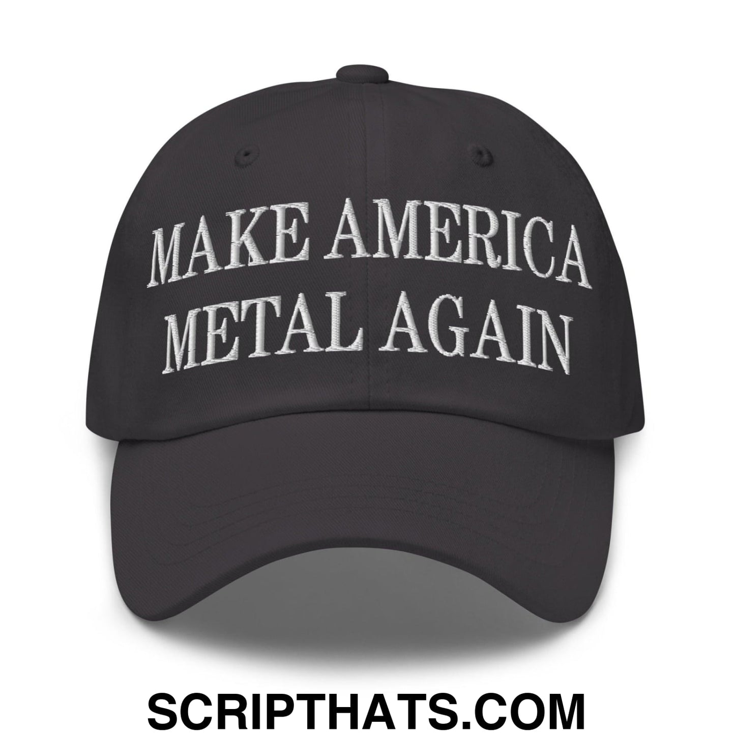 Make America Metal Again Embroidered Dad Hat Dark Grey