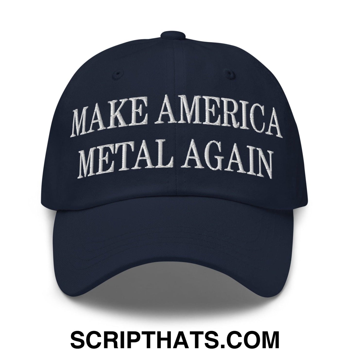 Make America Metal Again Embroidered Dad Hat Navy
