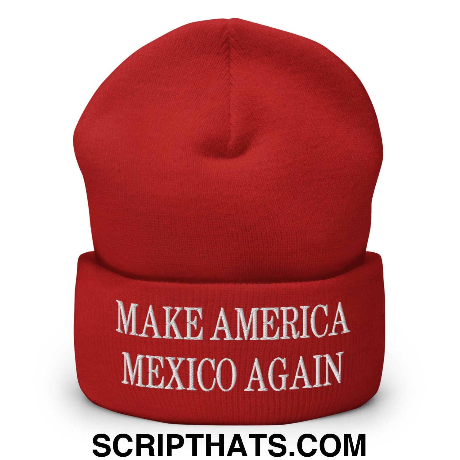 Make America Mexico Again Embroidered Knit Cuffed Beanie Red