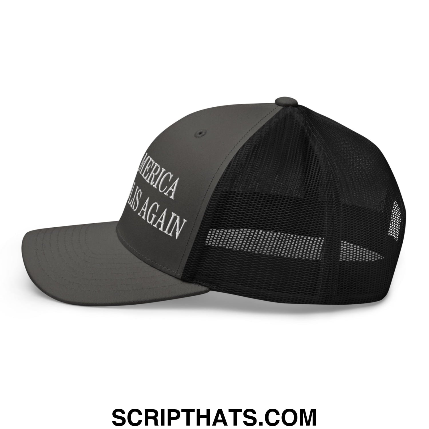 Make America Minneapolis Again Embroidered Mesh Trucker Hat Charcoal Black